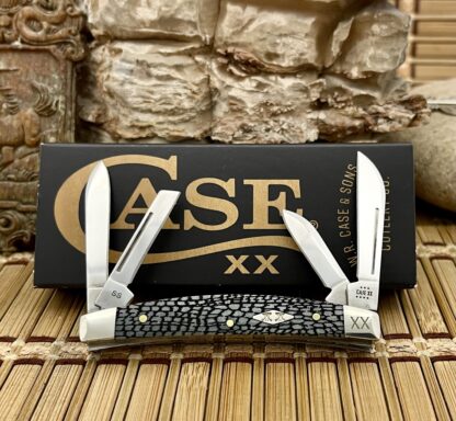 Case XX USA 2023 Gray Bone Alligator Skin 1/500 Small Congress Pocket Knife