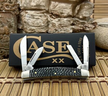 Case XX USA 2023 Gray Bone Alligator Skin 1/500 Small Congress Pocket Knife - Image 2