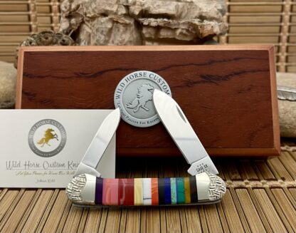 Case XX Wild Horse Custom PATCHWORK Gemstone Canoe Pocket Knife #11