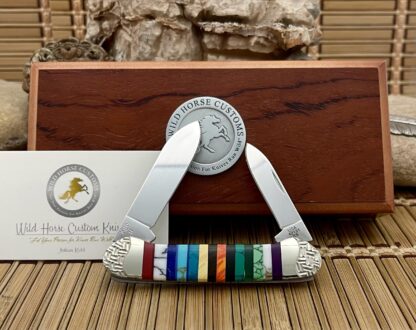 Case XX Wild Horse Custom PATCHWORK Gemstone Canoe Pocket Knife #11 - Image 4
