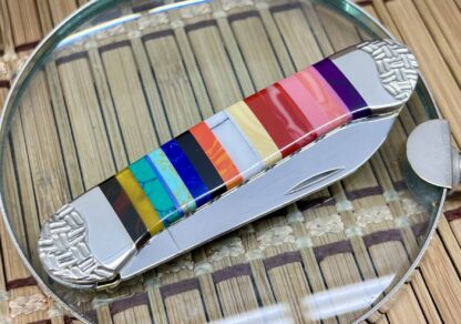 Case XX Wild Horse Custom PATCHWORK Gemstone Canoe Pocket Knife #11 - Image 3