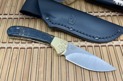 Buck 113 USA Wild Horse Custom Black Cross-Cut Mammoth Ranger Skinner Knife #01 - Image 3