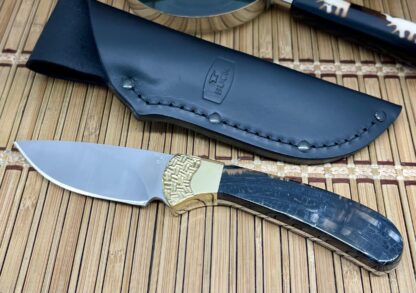 Buck 113 USA Wild Horse Custom Black Cross-Cut Mammoth Ranger Skinner Knife #01 - Image 2