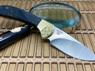 Buck 113 USA Wild Horse Custom Black Cross-Cut Mammoth Ranger Skinner Knife #01