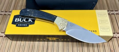 Buck 113 USA Wild Horse Custom Black Cross-Cut Mammoth Ranger Skinner Knife #01 - Image 4