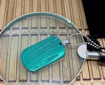 Wild Horse Custom Exotic Malachite Nickel Silver Knife Collectors Dog Tags #001 - Image 3