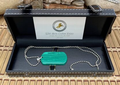Wild Horse Custom Exotic Malachite Nickel Silver Knife Collectors Dog Tags #001 - Image 4