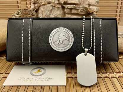 Wild Horse Custom Exotic Abalone Nickel Silver Knife Collectors Dog Tags #5 - Image 2