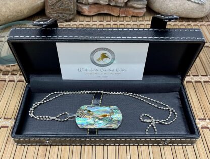 Wild Horse Custom Exotic Abalone Nickel Silver Knife Collectors Dog Tags #5 - Image 4