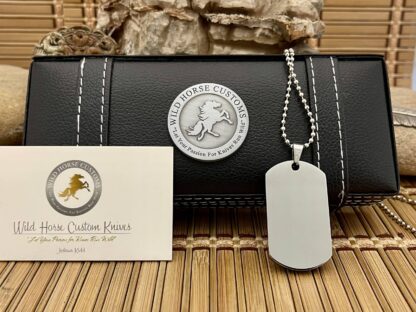 Wild Horse Custom Exotic Paua Abalone Nickel Silver Knife Collectors Dog Tags #6 - Image 2