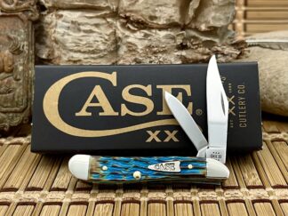 Case XX USA 2024 Crandall Jig Hand Fired Sky Blue Arrowhead Peanut Pocket Knife