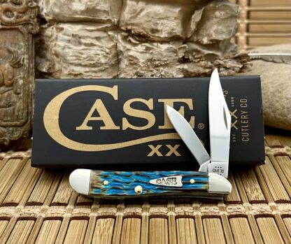 Case XX USA 2024 Crandall Jig Hand Fired Sky Blue Arrowhead Peanut Pocket Knife