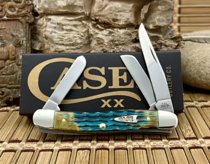 Case XX USA 2024 Crandall Jig Hand Fired Sky Blue Arrowhead Medium Stockman Knife