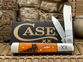 Case XX USA 2024 Persimmon Bone TIGER 1/500 Diamond Razor Barlow Knife