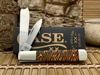 Case XX USA 2024 Persimmon Bone TIGER 1/500 Diamond Razor Barlow Knife - Image 2