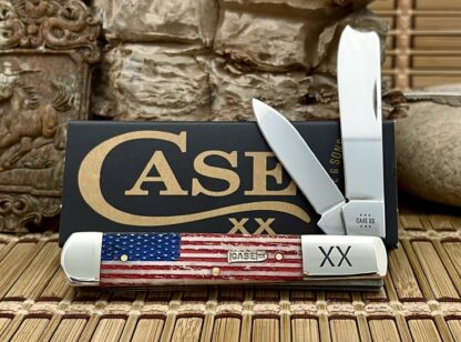 Case XX 2024 USA Natural Bone Red/White/Blue VINTAGE FLAG Razor Barlow Knife