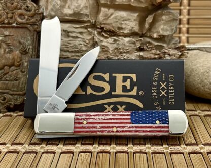 Case XX 2024 USA Natural Bone Red/White/Blue VINTAGE FLAG Razor Barlow Knife - Image 2