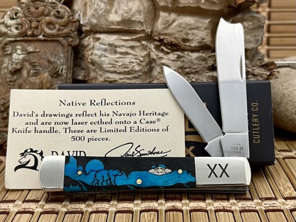Case XX USA Caribbean Bone David Yellowhorse GRIZZLY MOUNTAIN Razor Knife w/COA