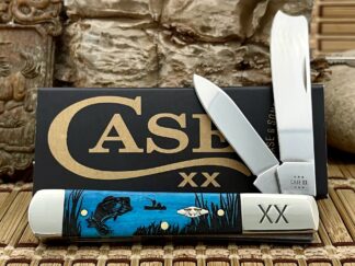 Case XX USA 2024 Caribbean Bone BASS Fish Diamond XX 1/500 Razor Knife