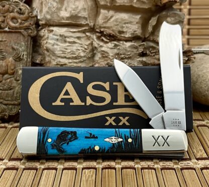Case XX USA 2024 Caribbean Bone BASS Fish Diamond XX 1/500 Razor Knife