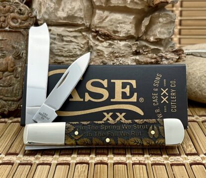Case XX USA 2024 Antique Bone Strut & Rut Turkey & Deer 1/500 Razor Barlow Knife - Image 2