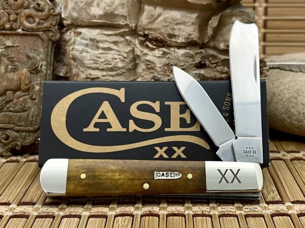 Case XX USA 2024 Smooth Antique Bone Bullet XX 1/500 Razor Pocket Knife