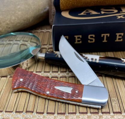 Case XX USA 2024 Rogers Chestnut Bone 154-CM Bill Ruple 1/200 Axe Handle Knife - Image 2