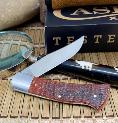 Case XX USA 2024 Rogers Chestnut Bone 154-CM Bill Ruple 1/200 Axe Handle Knife - Image 3