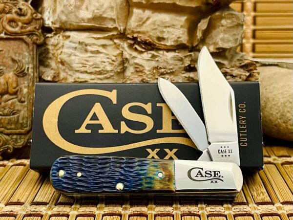 Navy blue hand fired case xx barlow knife