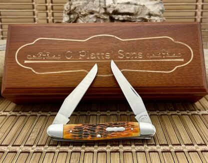 Case XX USA Rare 2005 C Platts Autumn Bone ATS-34 Muskrat Pocket Knife w/Display