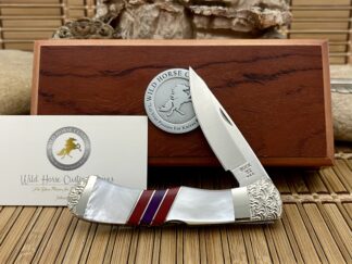 Buck 532 Wild Horse Custom Mother of Pearl & Bloody Jasper Bucklock Knife #1/1