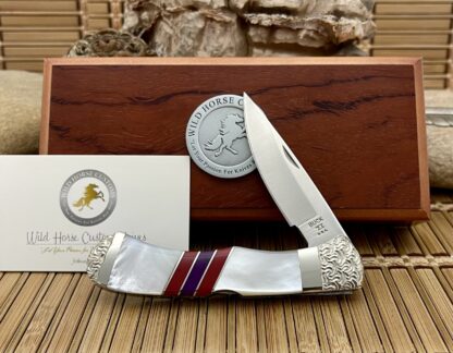Buck 532 Wild Horse Custom Mother of Pearl & Bloody Jasper Bucklock Knife #1/1