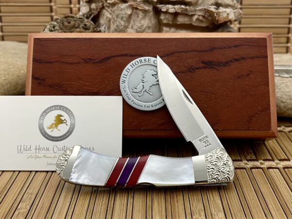 Buck 532 Wild Horse Custom Mother of Pearl & Bloody Jasper Bucklock Knife #1/1