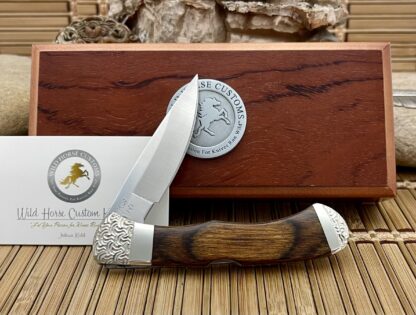 Buck 532 Wild Horse Custom Mother of Pearl & Bloody Jasper Bucklock Knife #1/1 - Image 4