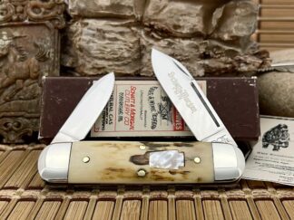 Schatt & Morgan Super Rare Mammoth Fossil & Mother of Pearl Slip Joint Baby Sunfish Knife 1/75