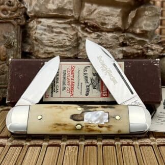 Schatt & Morgan Super Rare Mammoth Fossil & Mother of Pearl Slip Joint Baby Sunfish Knife 1/75