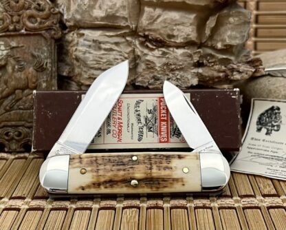 Schatt & Morgan Super Rare Mammoth Fossil & Mother of Pearl Slip Joint Baby Sunfish Knife 1/75 - Image 3