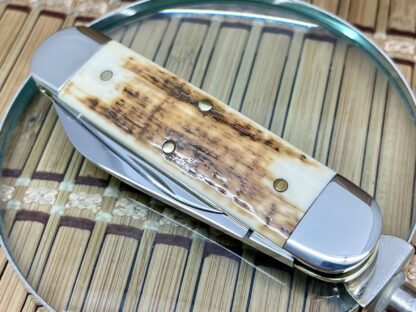 Schatt & Morgan Super Rare Mammoth Fossil & Mother of Pearl Slip Joint Baby Sunfish Knife 1/75 - Image 4
