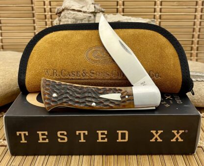 Case XX USA 2024 Jigged Antique Bone 154-CM Bill Ruple 1/200 Axe Handle Knife