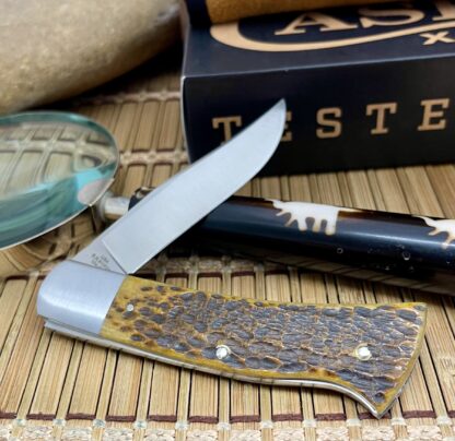 Case XX USA 2024 Jigged Antique Bone 154-CM Bill Ruple 1/200 Axe Handle Knife - Image 3
