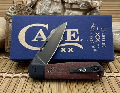 Case XX Knives Shot Show Highbanks Red Micarta DLC 20CV Stainless Pocket Knife - Image 2