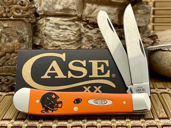 Case XX USA Smooth Orange FOOTBALL Stainless 1/500 Trapper Pocket Knife