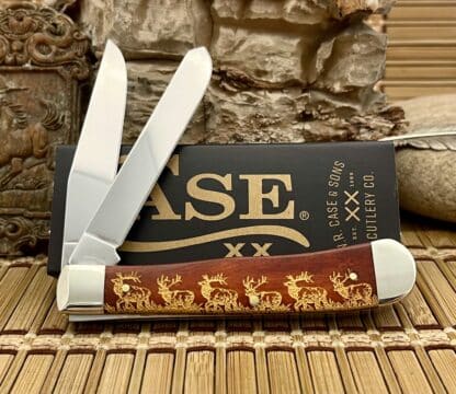 Case XX USA Chestnut Bone Gold Edition ELK 1/500 Trapper Pocket Knife - Image 2