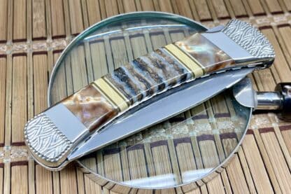 Buck 110 USA Wild Horse Custom Mammoth Tooth & Brown Lip Lockback Hunter Knife #2 - Image 3