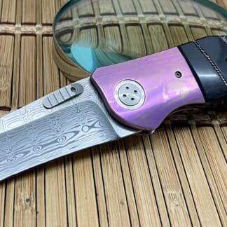 Allen Elishewitz Custom Full Dress Ebony Damascus Creedmore Linerlock Folder Knife