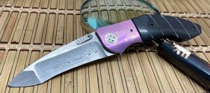 Allen Elishewitz Custom Full Dress Ebony Damascus Creedmore Linerlock Folder Knife
