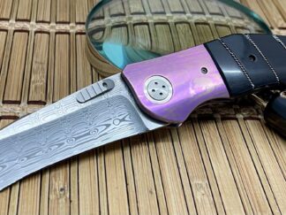 Allen Elishewitz Custom Full Dress Ebony Damascus Creedmore Linerlock Folder Knife