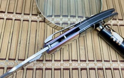 Allen Elishewitz Custom Full Dress Ebony Damascus Creedmore Linerlock Folder Knife - Image 5