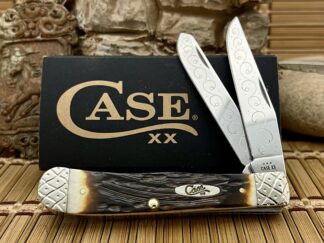NEW Case XX Amazing Custom Hand-Fired Peachseed AMBER Bone Trapper Knife #25
