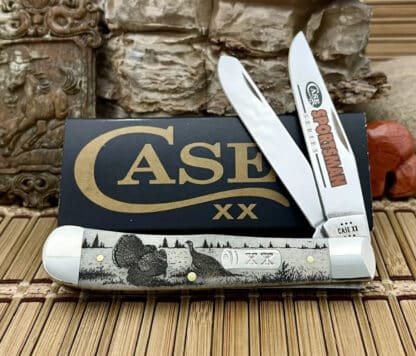 Case XX USA Natural Bone Turkey Sportsman Series 81221 Trapper Pocket Knife